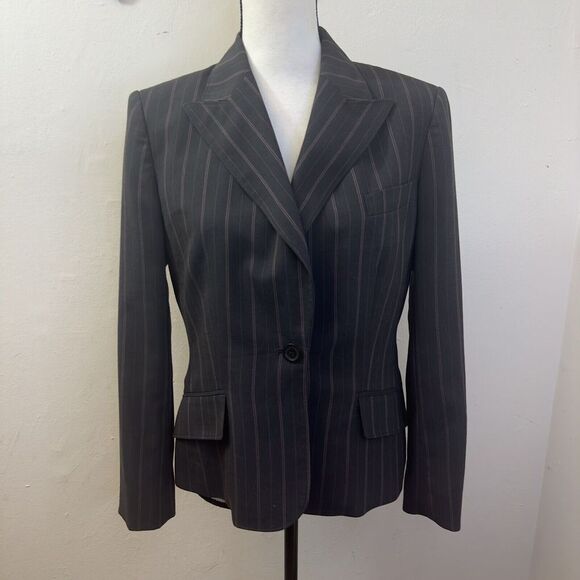 Anne Klein New York Executive Collection Pinstripe One Button Jacket Size 8P‎ - Picture 4 of 15